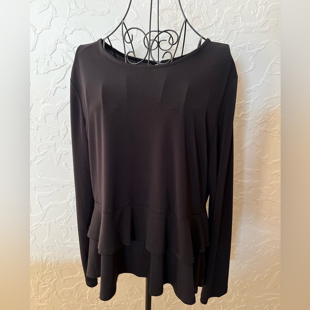 Jules & Leopold Double Peplum Long Sleeve Top